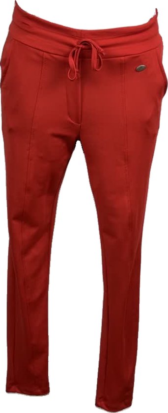 Angelle Milan – Travelkleding voor dames – Rode Broek taps aflopend – Ademend – Kreukherstellend – Duurzame Broek - In 6 maten - Maat M
