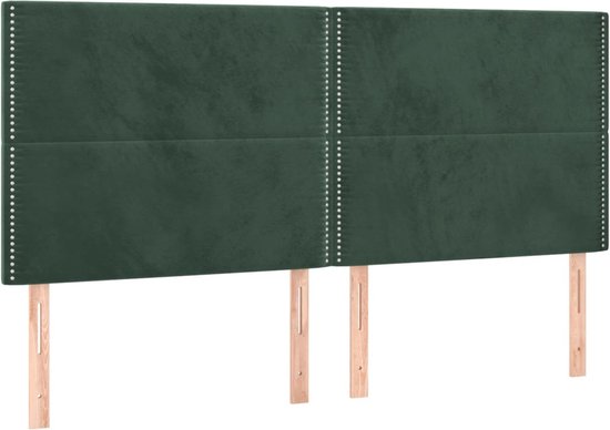 VidaXL Hoofdborden 2 st 80x5x78/88 cm Stof Donkergrijs - 50% Korting