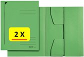 2 x Dossiermap - A3 - Leitz - Manilla karton - groen