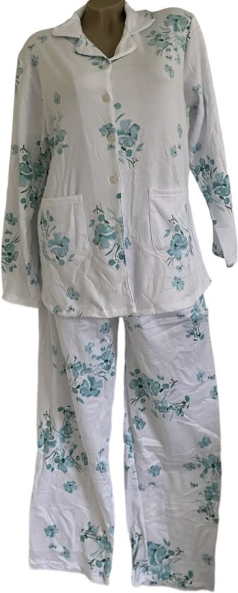 FINE WOMAN® 2311 Gevoerde Pyjama L 38-40 wit/groen