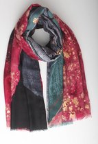 Adele scarf- Accessories Junkie Amsterdam- Dames- Katoenen sjaal- Grafische print- Glitter- Cosy chic- Groen