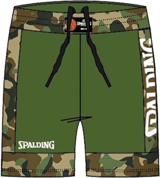 Spalding Reversible Short Heren - Camouflage / Khaki | Maat: S