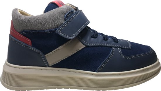 Naturino - Otzar - mt 31 - elastiek /velcro hoge lederen sneakers - blauw