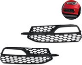 VCTparts Voorbumper Mistlicht Grille Grill Cover voor Audi A3 S-line S3 2014-2017 Honinggraat Sport(Set Links en Rechts) - Zwart