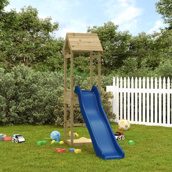 vidaXL Toboggan de jeu bleu 174x38 cm polypropylène826598 - Balançoire et portique multi-activités | Soldes fnac Belgique