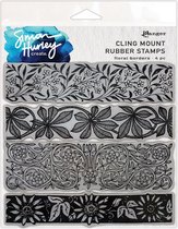 Simon Hurley rubber stamp - Floral borders
