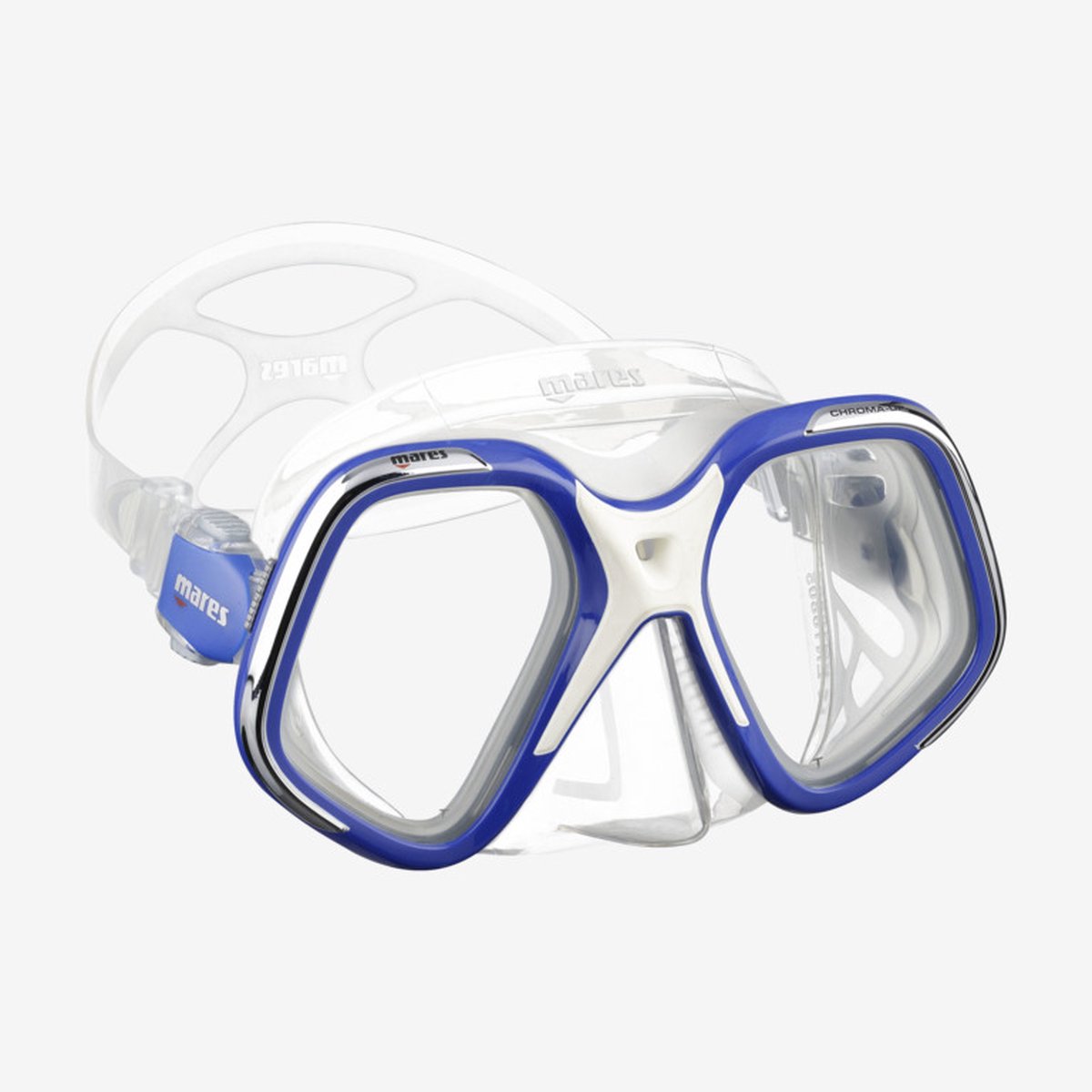 Mares chroma up duikmasker blauw - transparant