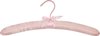 Kledinghanger satijn, 5-delige set, zacht gevoerd, 360 ° draaibare haak, decoratieve strik, 38 cm breed, roze, 5 stuks