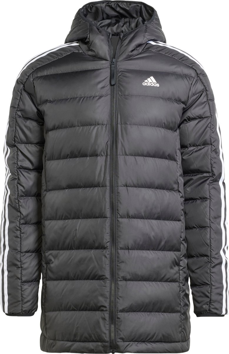 adidas Sportswear Essentials 3-Stripes Light Donsparka met Capuchon Heren – XS Zwart