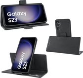 Hoesje geschikt voor Samsung Galaxy S23 Plus Book Case - Uitneembaar - Magnetische Sluiting - Portemonnee Rustic Zwart