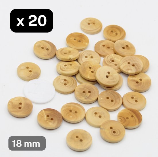 Houten Knopen Rond 25 mm Handmade With Love