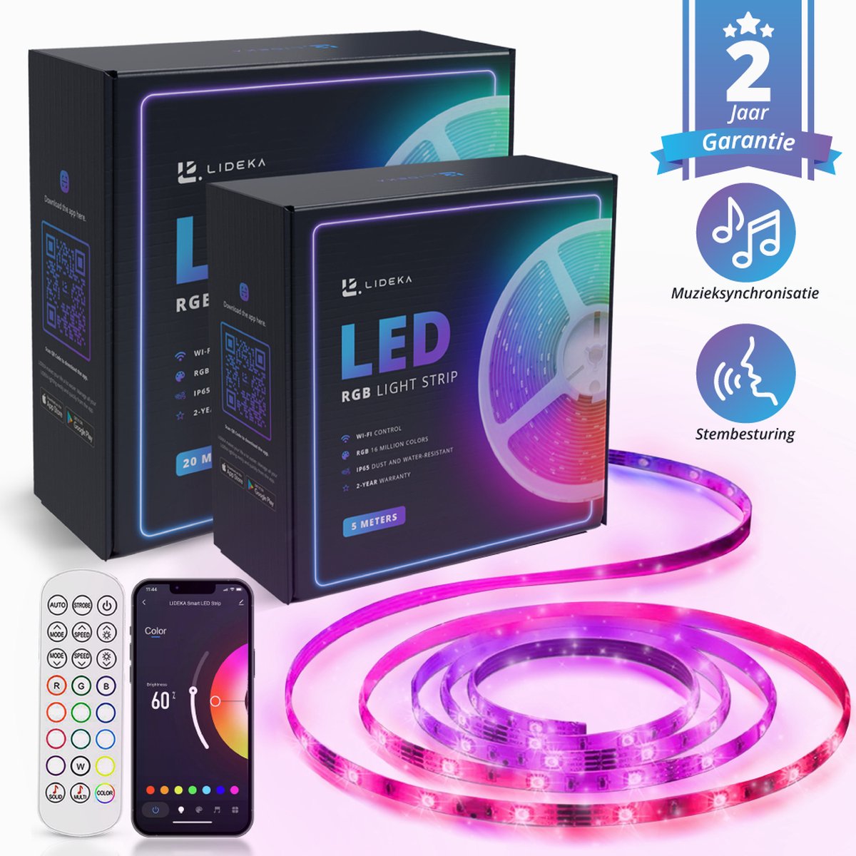 Lideka® - LED Strip Verlichting - LED Strip Pakket Van 20 + 5 Meter -  incl.... | bol.