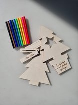 LBM knutselsetje Kerstboom gepersonaliseerd - om zelf in te kleuren.