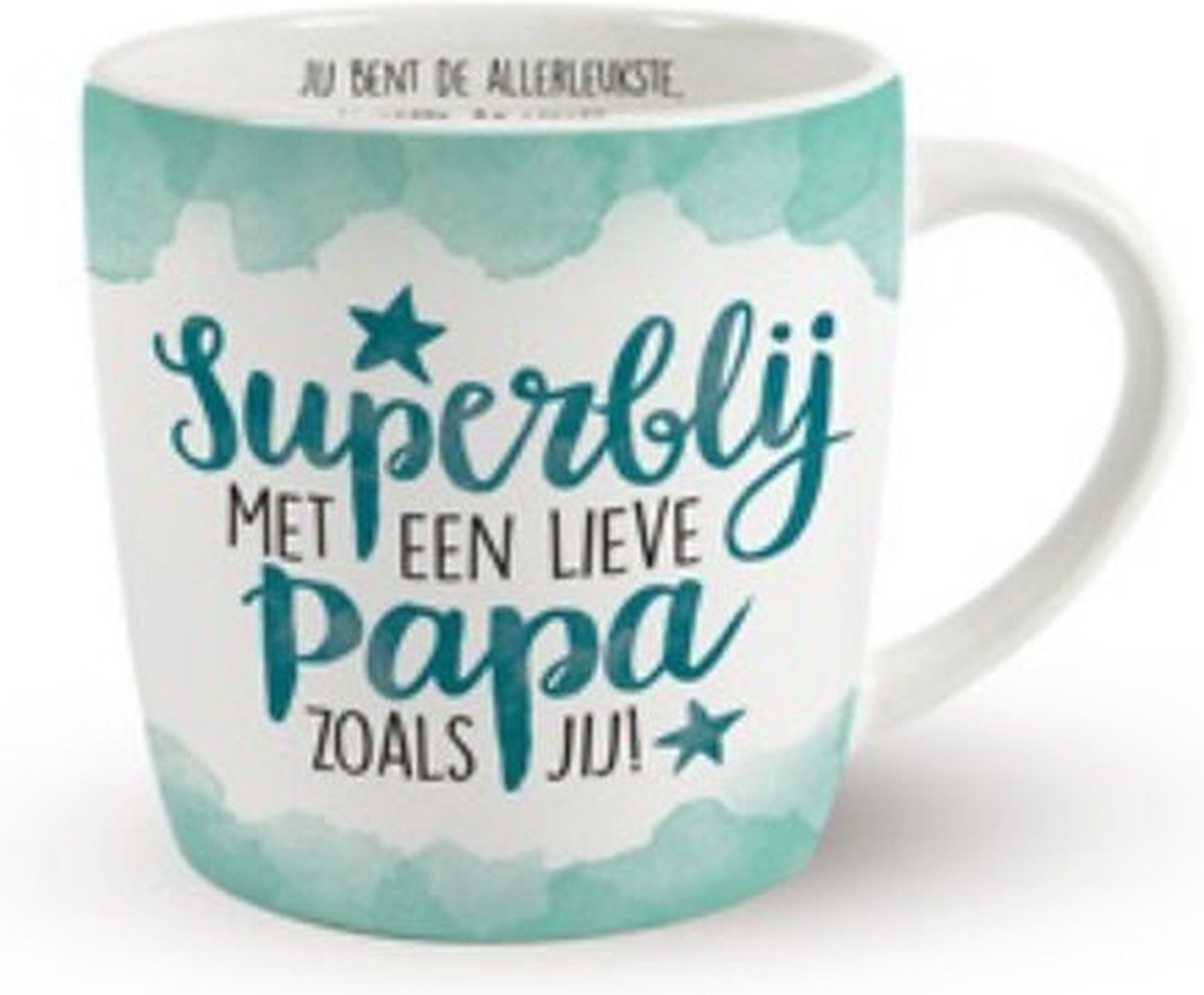 Snoepkado.com Mok Koffie Superblij met een lieve Papa zoals jij Sorini bonbons lint: Speciaal voor jou