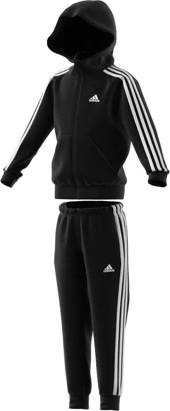 Adidas Shiny Trainingspak Kids - Zwart/Wit - Maat 104 - Unisex