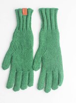 Gants Auxane - Accessoires Junkie Amsterdam- Femme - Hiver - Mains chaudes - Etiquette en cuir - Ouverture sur le dessus des doigts - Extra long - Vert