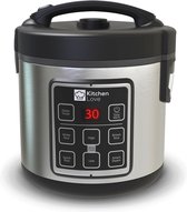 KitchenLove Rijstkoker met Stomer - 1.2L - Multicooker - Rice Cooker - Slowcooker - 2 tot 5 Personen - Zwart RVS