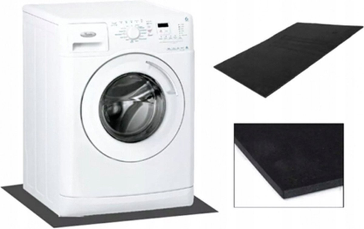 Tapis Lave-linge Anti-vibration Noir 60x60x0.6 cm