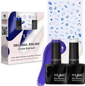 Mylee Gel Nagellak Set met Nail Art Stickers 2x10ml [Crete Retreat] UV/LED Gellak Nail Art Manicure Pedicure, Professioneel & Thuisgebruik - Langdurig en gemakkelijk aan te brengen