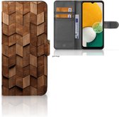 Book Style Case geschikt voor Samsung Galaxy A14 4G Wooden Cubes