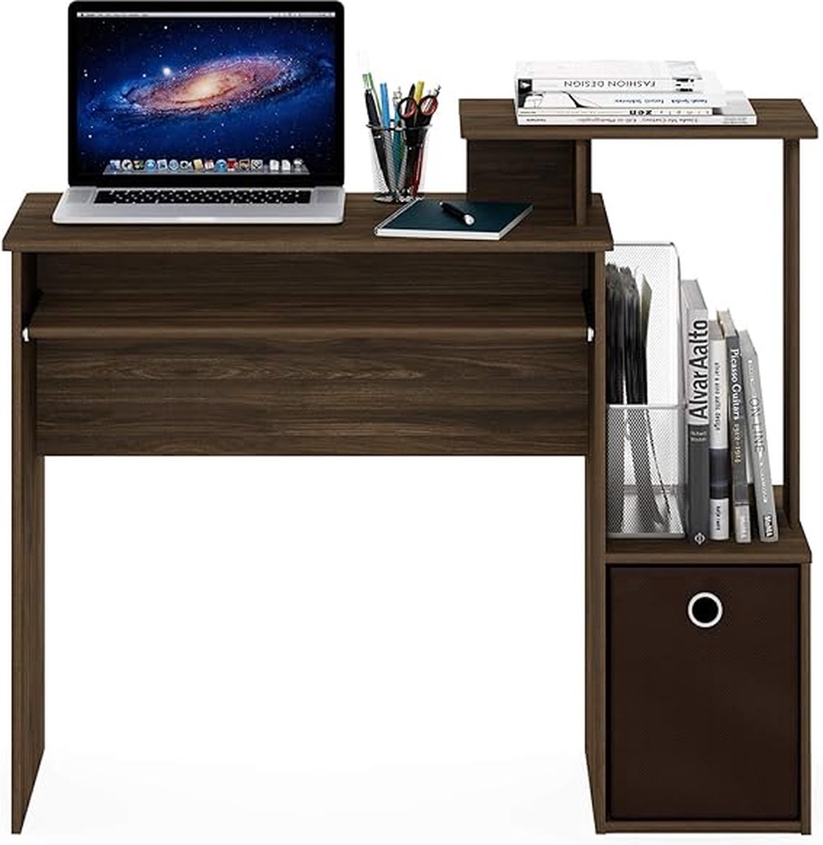 bureau Tafel - simple construction, industrial design, vintage brown - computer bureau, 40 x 100 x 86.5 cm