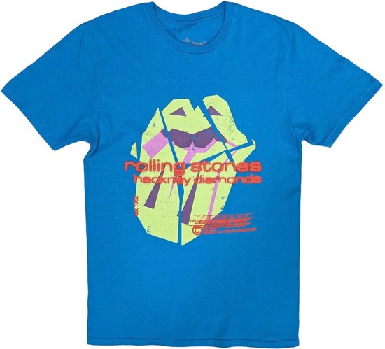 The Rolling Stones - Hackney Diamonds Neon Tongue Heren Tshirt - Blauw