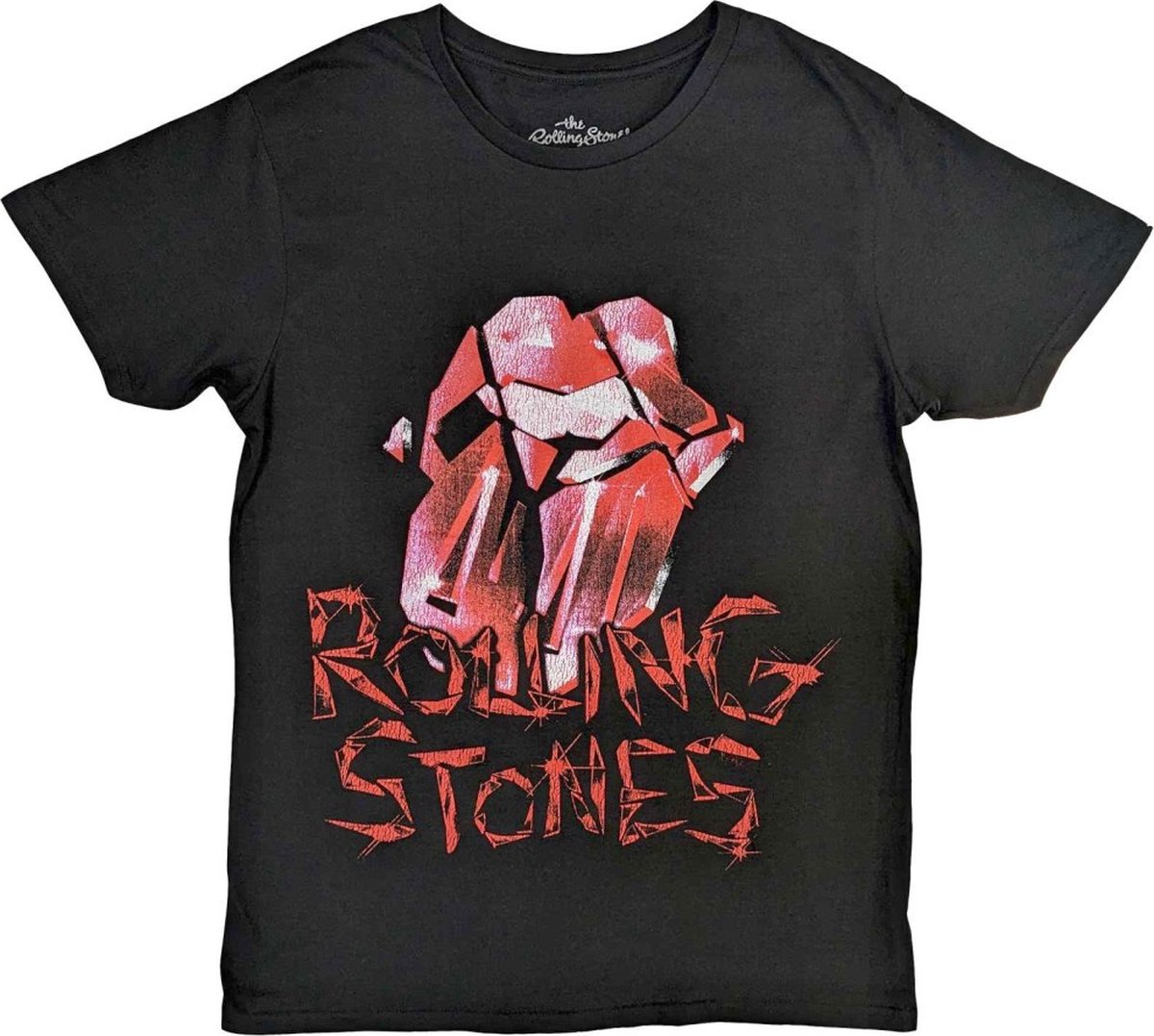 The Rolling Stones - Hackney Diamonds Cracked Glass Tongue Heren T-shirt - 2XL - Zwart
