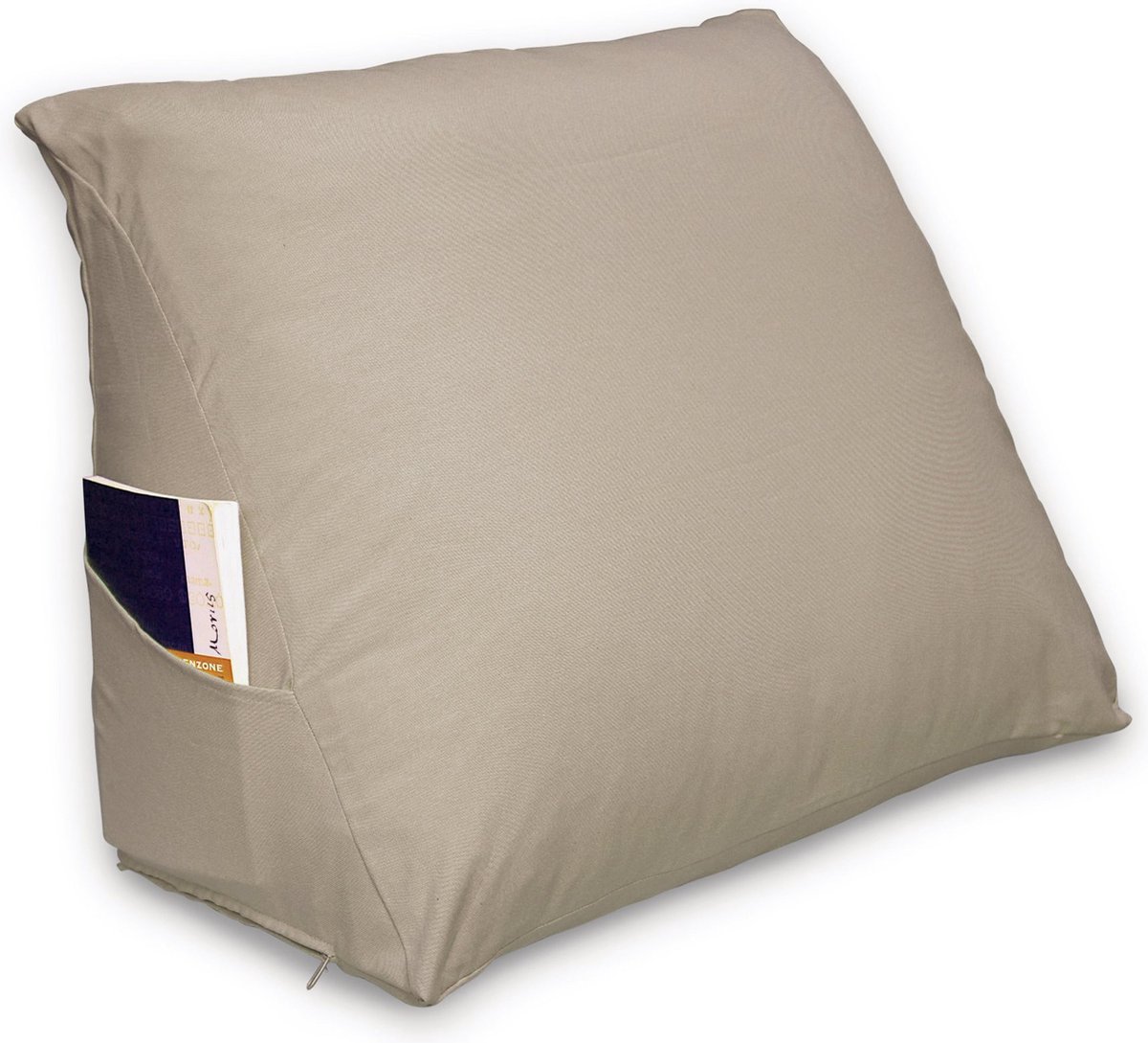 Kussen om te slapen, PU-leder, waterdicht, lang steunkussen, rolcilindersteunkussen met afneembare hoes, rugkussen en voetsteunkussen (48 x 16 cm, beige