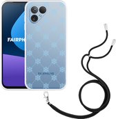 Cazy Hoesje met koord Zwart geschikt voor Fairphone 5 Snowflake Pattern