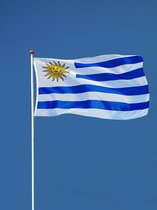 Drapeau Uruguayen de Jumada : 90x150cm, Couleurs Originales, Qualité Forte + Bagues de montage - Drapeau Uruguay 90*150