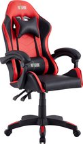 Bureaustoel - Ergonomische bureaustoel met kantelmechanisme - Ergonomische directiestoel - Ergonomische luxe gamingcomputerstoel - Voor gaming/kantoor/thuiswerk - Extra dikke vulling - Rood