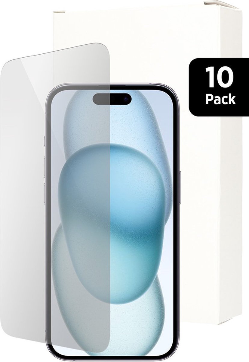 Mobiparts Screenprotector geschikt voor Apple iPhone 15 - Gehard Glas - Anti-bacterieel -