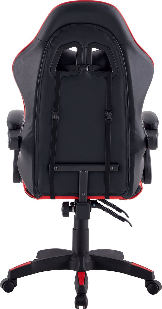 Bureaustoel - Ergonomische bureaustoel met kantelmechanisme - Ergonomische directiestoel - Ergonomische luxe gamingcomputerstoel - Voor gaming/kantoor/thuiswerk - Extra dikke vulling - Rood thumbnail 2