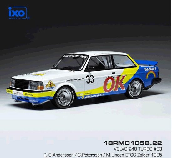IXOMODELS - Voiture de couleur noir de 1986 - VOLVO 240 Turbo
