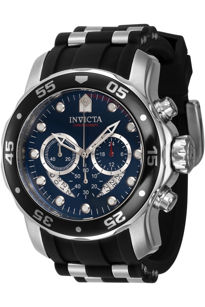 Invicta Pro Diver 40476 Heren Horloge - Waterdicht - Analoog - Quartz Uurwerk - Roestvrij Staal met blauwe Wijzerplaat -48mm