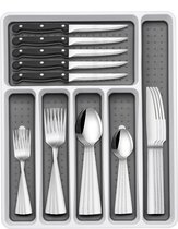 Cutlery Set for 6 People, 36-Piece Stainless Steel Cutlery Set with Steak Knife, Cutlery Set with Knife, Fork Spoon, Elegant Cutlery for Restaurant/Party, Dishwasher Safe