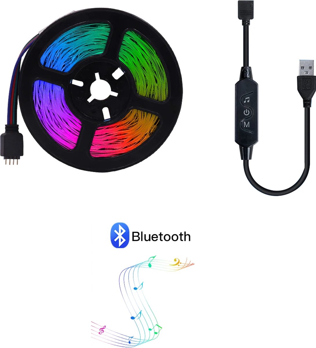 Lichtstrip - Ledstrip - 5 meter - RGB - USB - Bluetooth - Flexibel ...