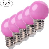 Set 10 stuks roze led lampen - 1W - E27 - 45 Lumen - 45mm - IP21