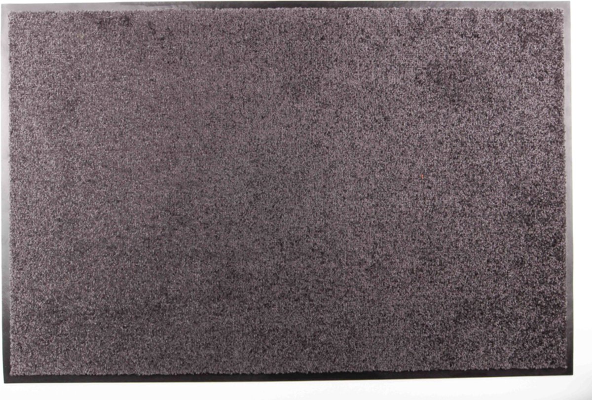 Schoonloopmat De Luxe - 60x90 cm - grijs met rand - polyamide