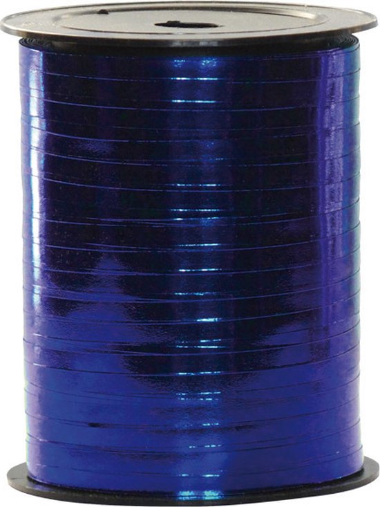 Metallic blauw cadeau lint 250 meter