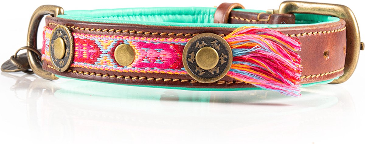 Boho Rosa Hondenhalsband XXL (Halsomvang 58-65 cm / 4 cm)