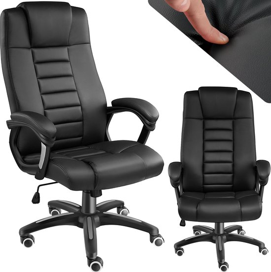 tectake® - Luxe design Bureaustoel directie kantoorstoel directiestoel - Zwart
