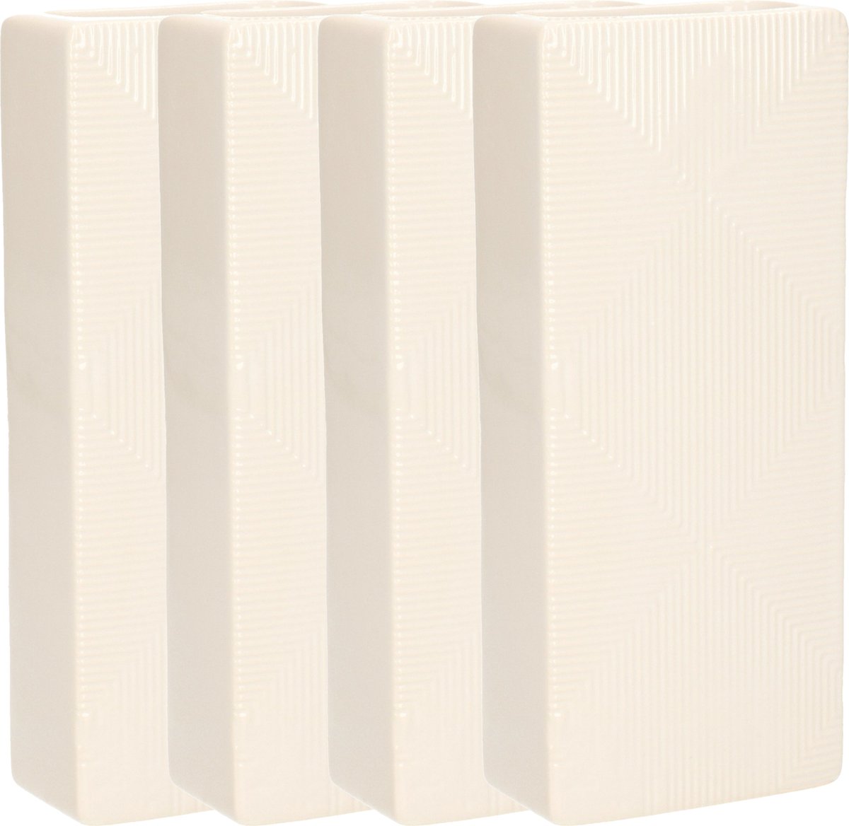 Luchtbevochtigers/waterverdampers radiator - 8x stuks - wit - aardewerk - L7,5 x H17,5