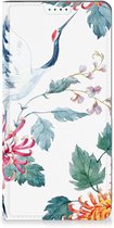 Wallet Bookcase Geschikt voor Nokia G42 Telefoonhoesje Bird Flowers