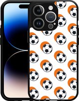 Cazy Hardcase Hoesje geschikt voor iPhone 14 Pro Soccer Ball Orange