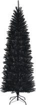 210 cm potlood kerstboom, potloodboom zwart, kunstmatige dennenboom met klapsysteem en metalen standaard, kerstboom PVC naalden, kunstboom (210 cm)