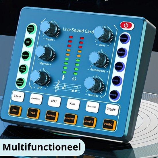 Audio Mixer - Console de mixage - DJ - Mixer - Gaming - Podcast - Zwart