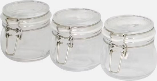 Premium Set van 6 Glazen Ronde Voorraadpotten (130 ml) - Luchtdichte Afsluiting voor Voedsel Opslag en Keuken Organisatie - Elegant, Duurzaam en Veelzijdig