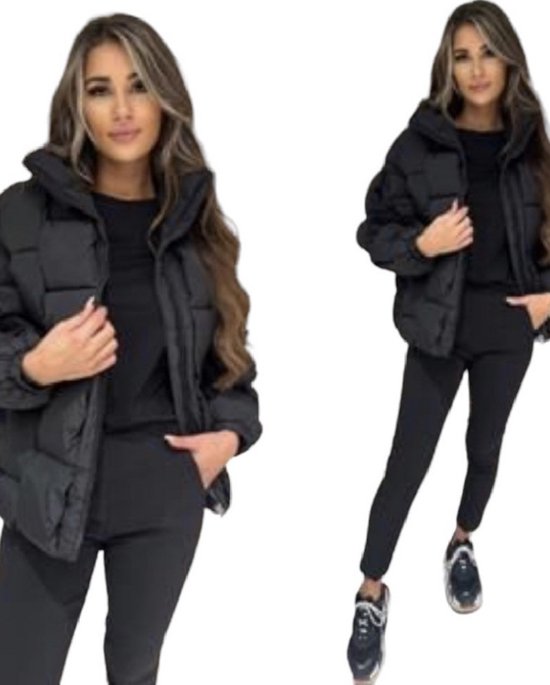 Black oversized puffer jacket
