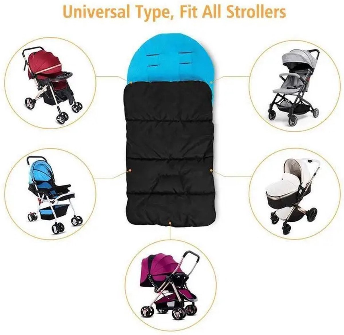Voetenzak Kinderwagen - Voetenzak Buggy - Voetenzak Maxi Cosi - Voetenzak Universeel - Autostoel - Zwart – foto 3